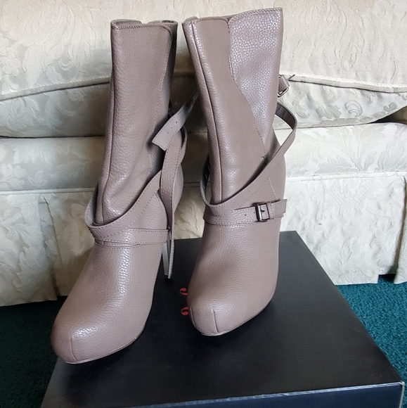 Taupe Platform Booties (Addie) - Picture 4 of 5